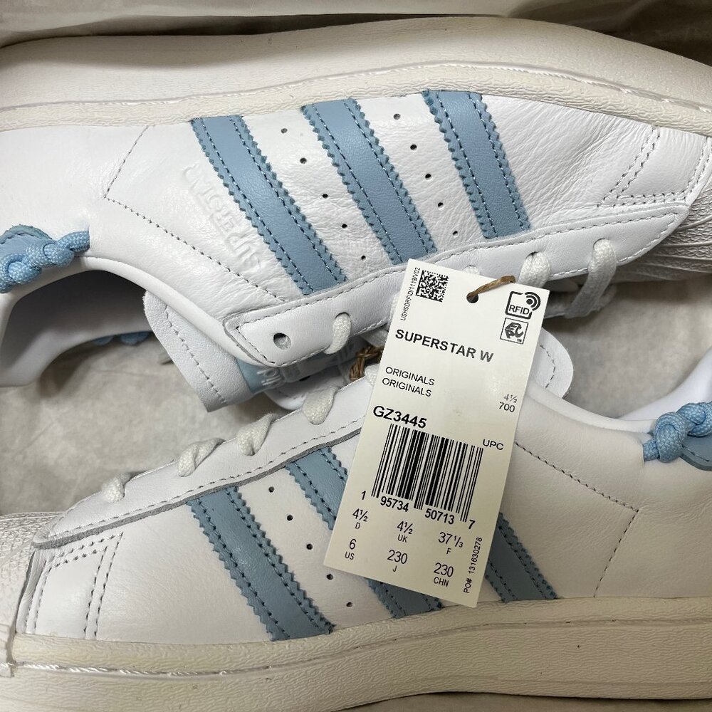 Adidas Superstar Knotted Rope White Clear Sky Women's 6 New With Box GZ3445